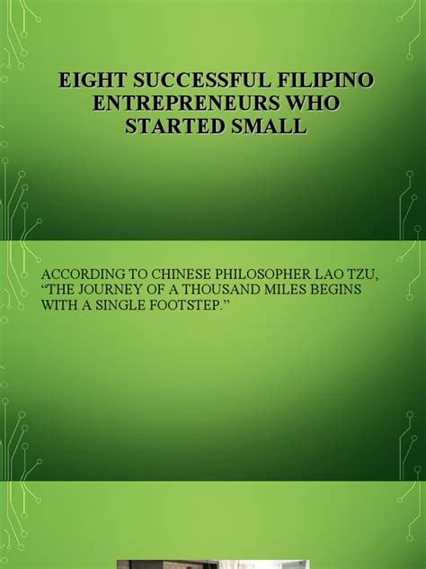 Eight Successful Filipino Entrepreneurs Who Started Small.